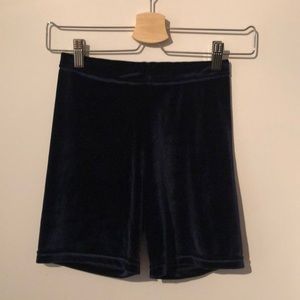 American Apparel blue velvet bike short